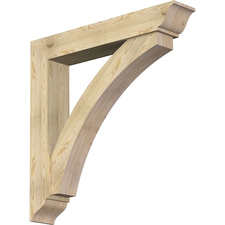 Ekena Millwork Thorton Traditional Rough Sawn Bracket w/ Offset Brace, Douglas Fir, 8"W x 46"D x 46"H BKT0806X46X46THR01RDF